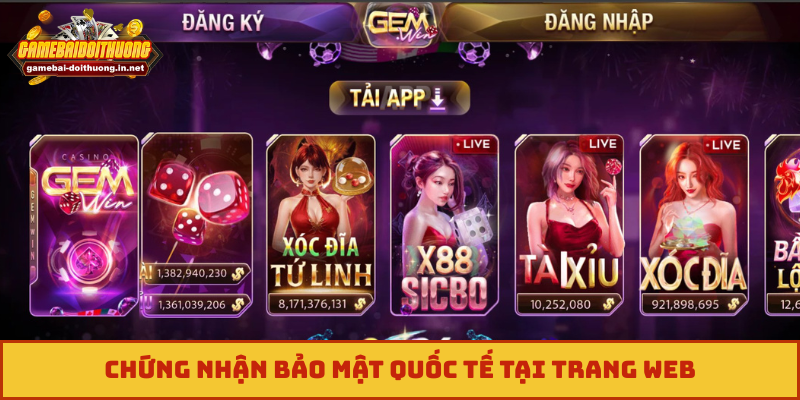 Chứng nhận bảo mật quốc tế tại trang web