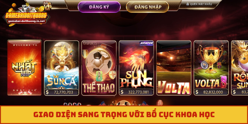 Giao diện sang trọng với bố cục khoa học