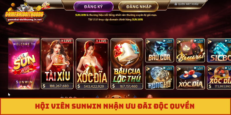 Hội viên Sunwin nhận ưu đãi độc quyền 